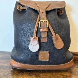 Vintage Dooney & Bourke All Weather Leather Backpack – Navy – USA Made – EUC!